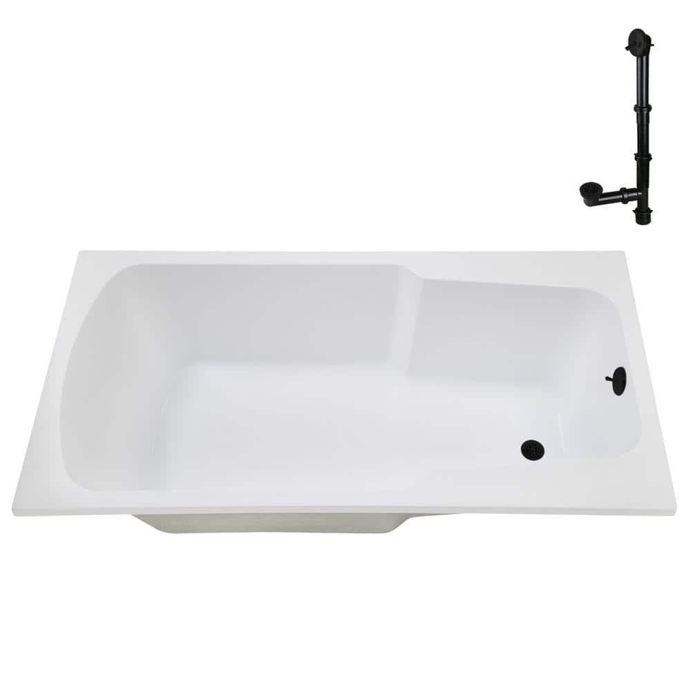 60'' x 32'' Acrylic Soaking Drop-In Bathtub, Drain Included