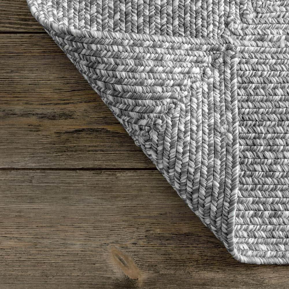 Nuloom Jayda Braided Gradience Indoor/Outdoor Outdoor - Light Gray 3' x 5'