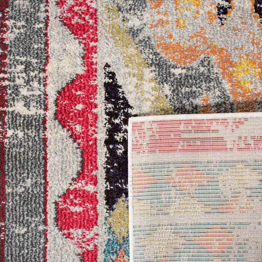 Monaco MNC222 Power Loomed Indoor Area Rug - Light Grey/Multi - 8'9"x11'9" - Safavieh.