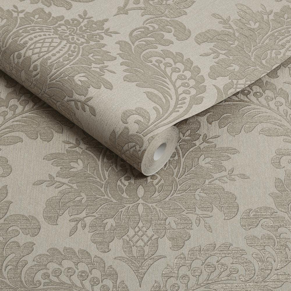 Archive Damask Taupe Wallpaper