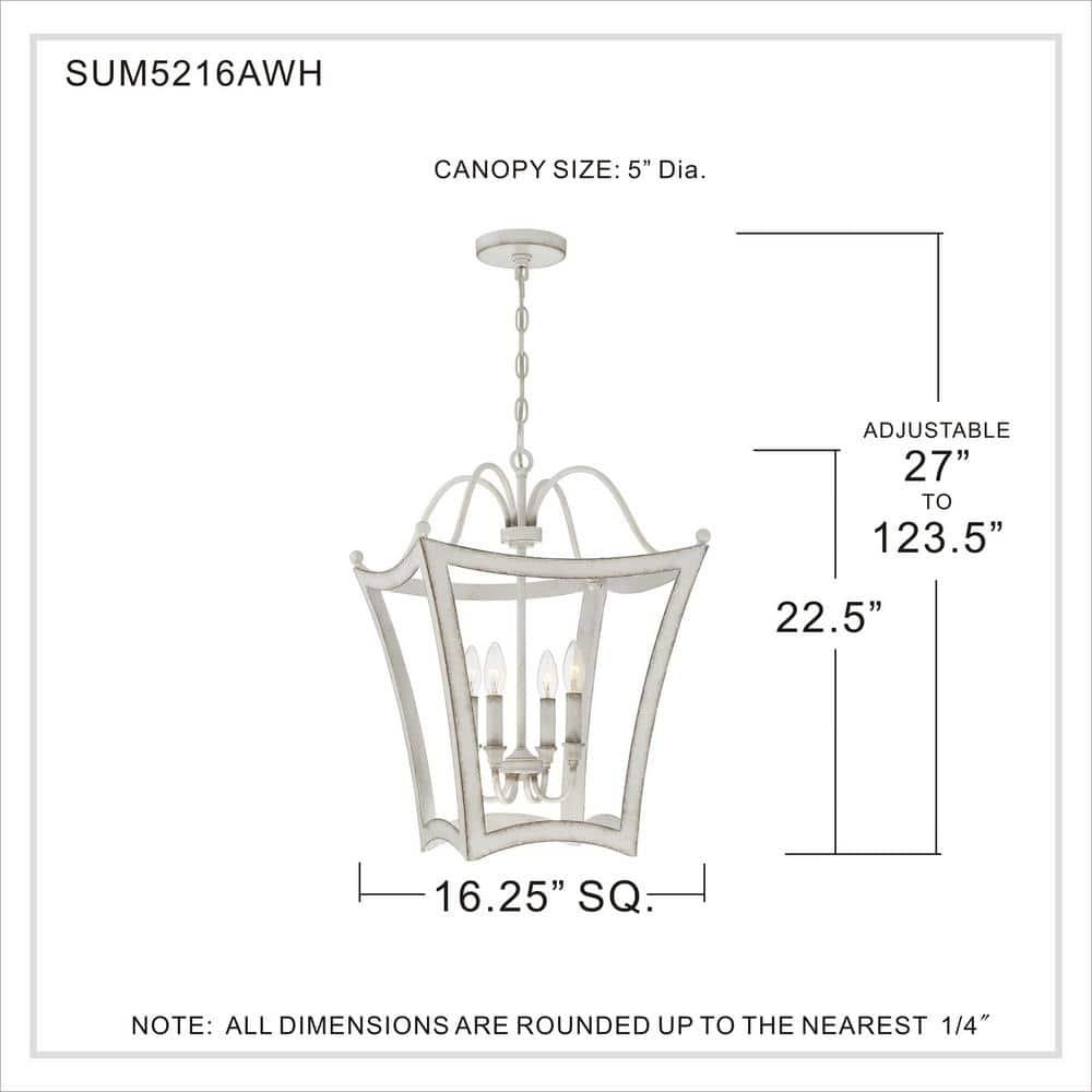 Quoizel Lighting Summerford 4 - Light Chandelier in  Antique White