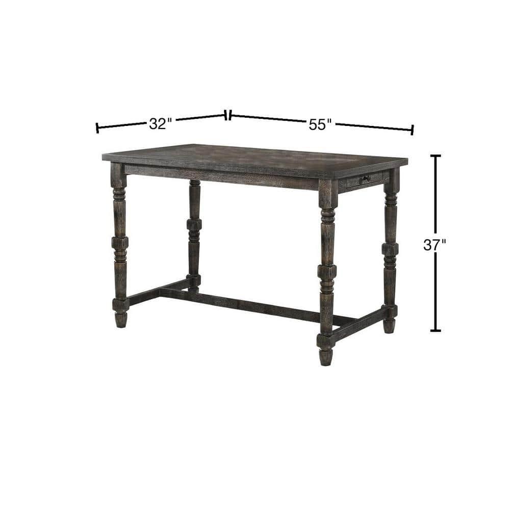 Best Master Furniture Eva 55" Engineered Wood Counter Height Dining Table - Gray