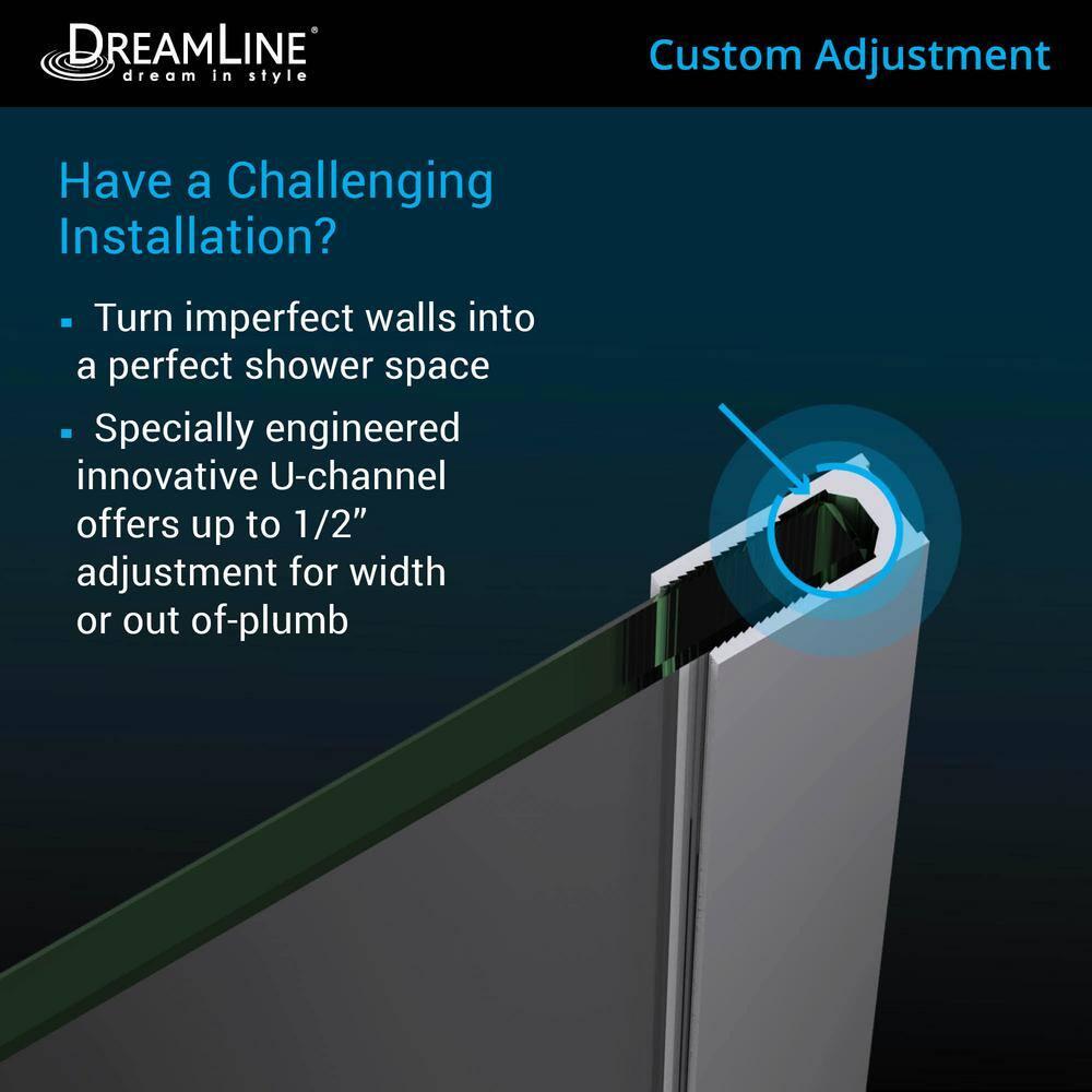Unidoor Plus 47" W x 72" H Pivot Frameless Shower Door with ClearMax™ Technology