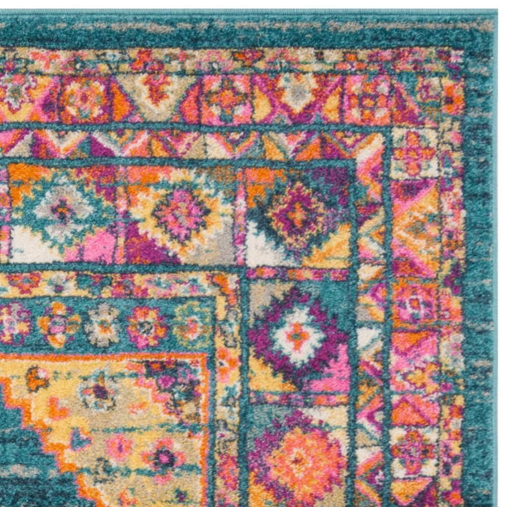 Madison MAD133 Power Loomed Indoor Area Rug - Light Blue/Orange - 6'x9' - Safavieh