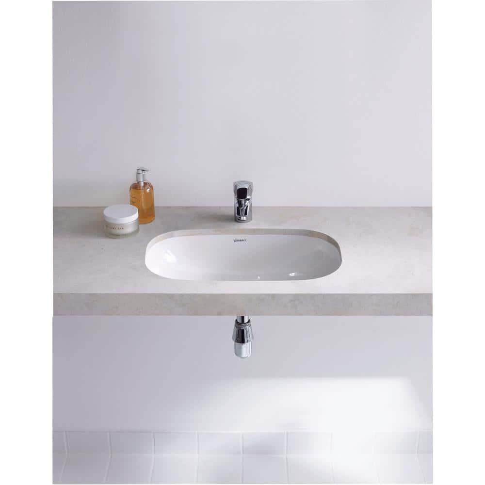 D-Code Ceramic Oval Undermount Bathroom Sink with Overflow