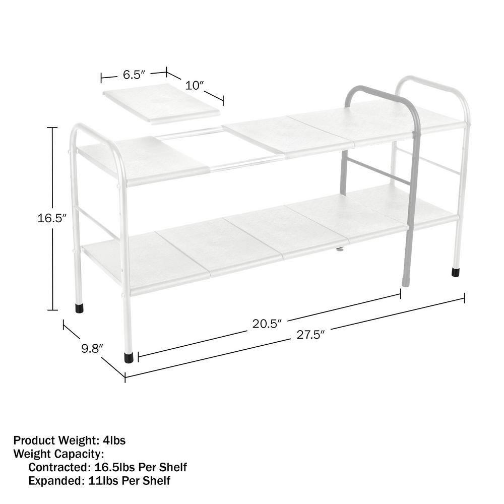 Under Sink Organizer - 2 Tier Adjustable Shelf Organizer with 8 Removable Panels - Kitchen or Bathroom Under Sink Organizers and Storage by Home-Complete