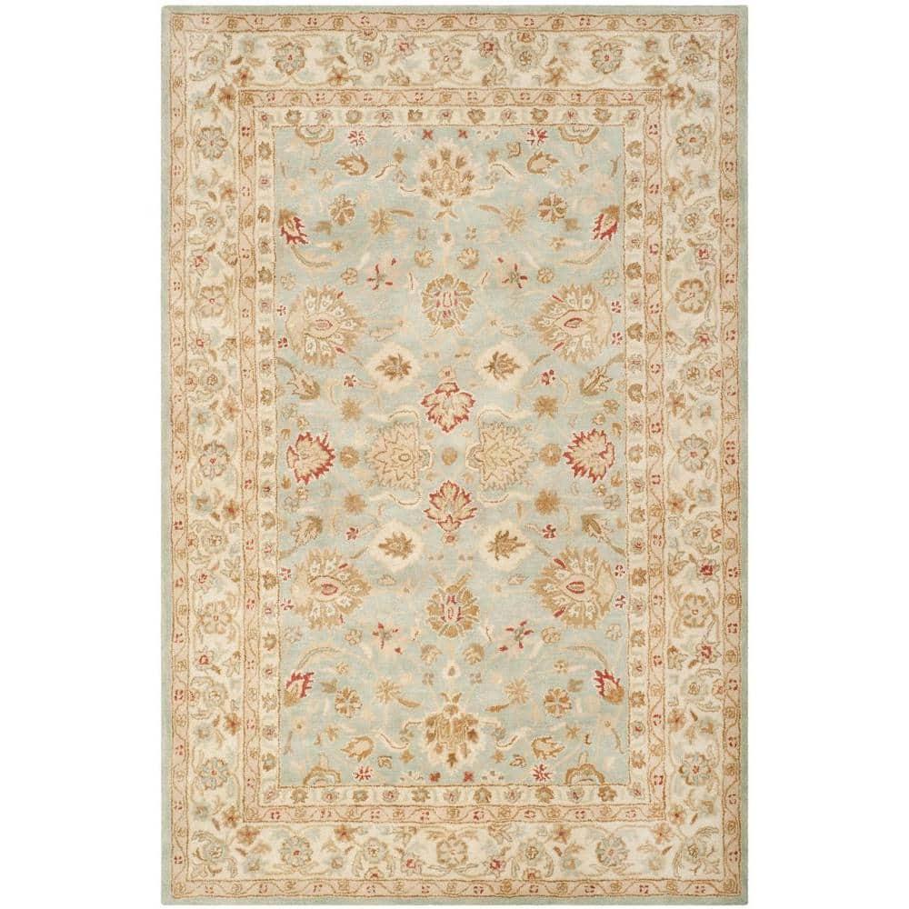 Antiquity AT822 Hand Tufted Area Rug - Grey Blue/Beige - 5'x8' - Safavieh.