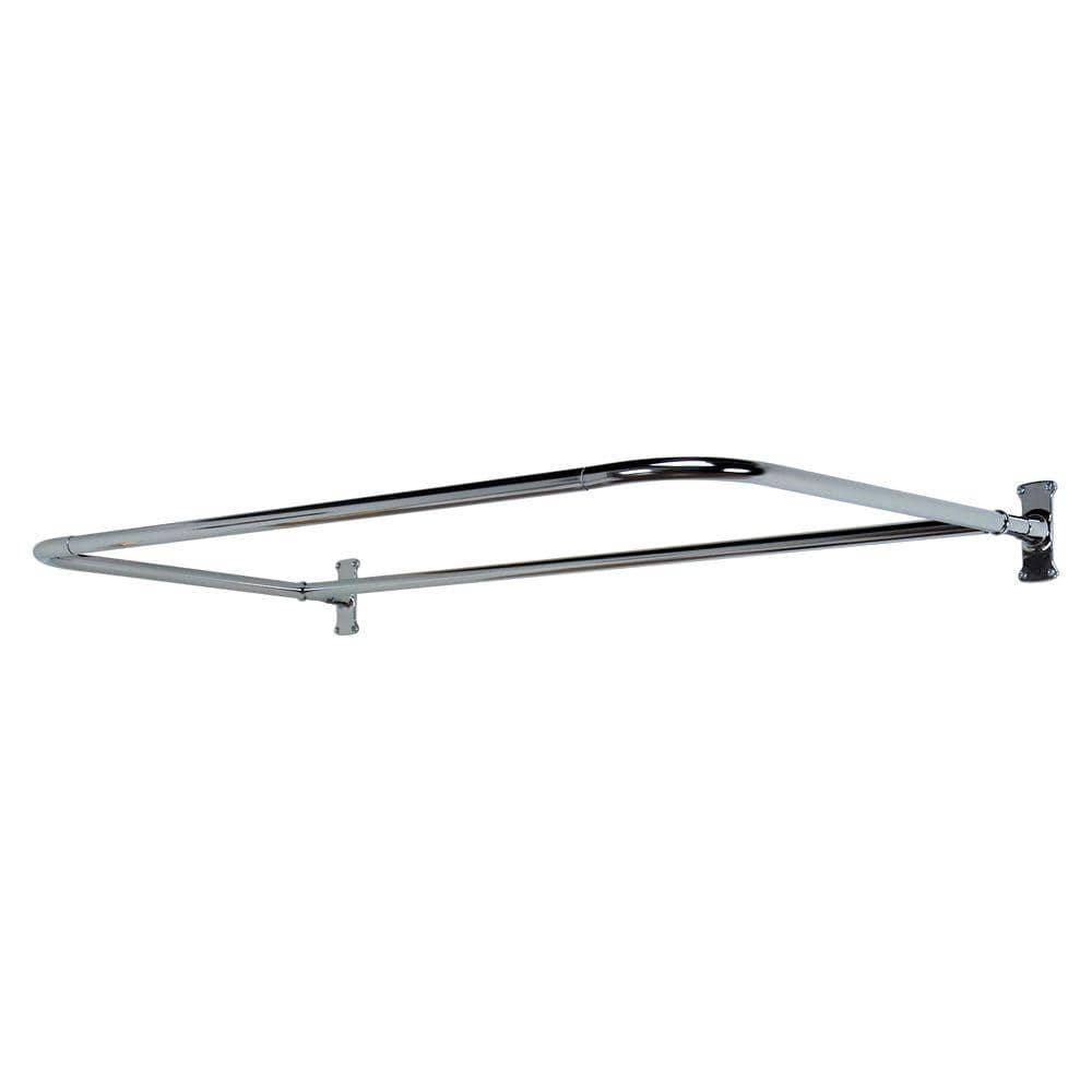 60'' D-Shaped Fixed Shower Curtain Rod
