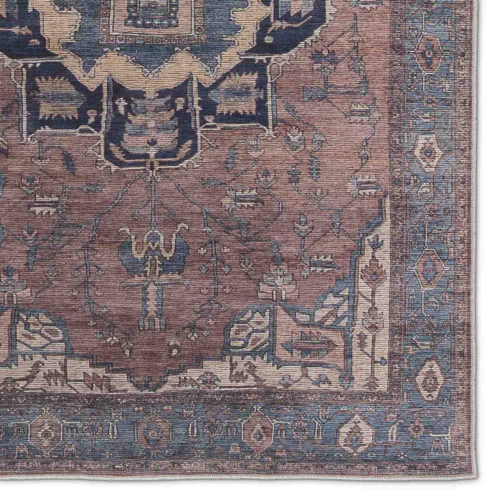 Jaipur Living Soft 8x10 Large Area Rug, Boho, Blue/Dark Brown