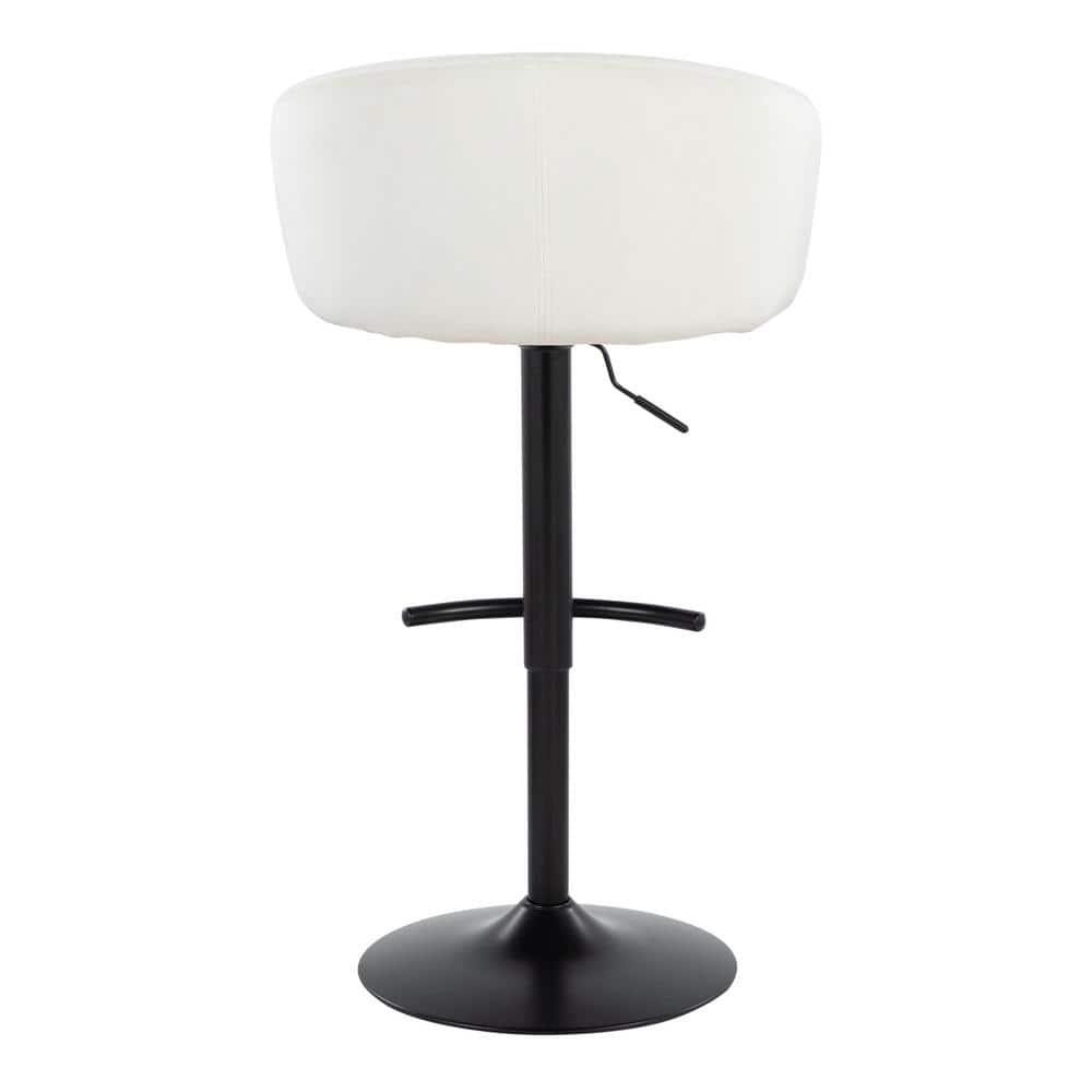 LumiSource Claire Contemporary Adjustable Barstool With Swivel In Black Metal And Black Velvet With Rounded T Footrest By Lumisource - Set Of 2 | Wayfair