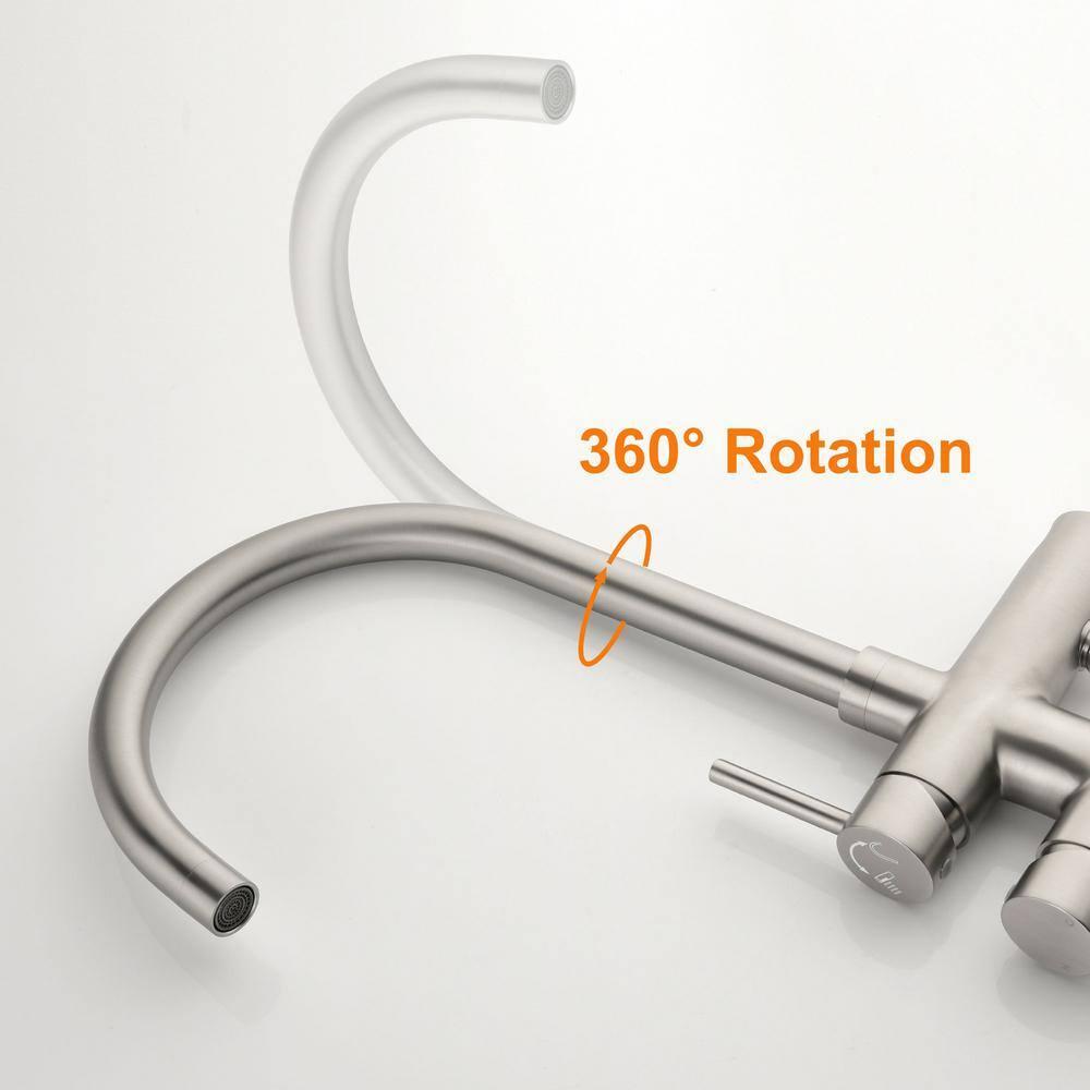 Double Handle Floor Mounted Freestanding Tub Filler With Handshower