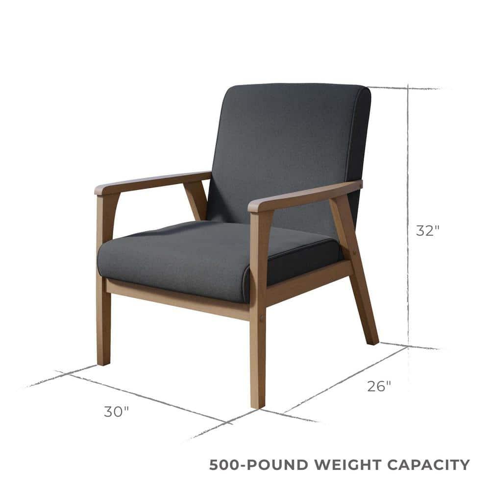Lara Exposed Arm Accent Chair Charcoal - Brookside Home