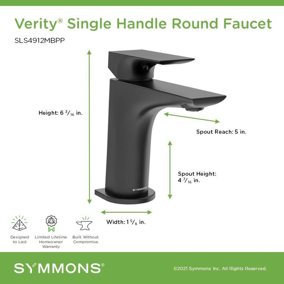 Verity Single Handle Bathroom Faucet with Push Pop Drain