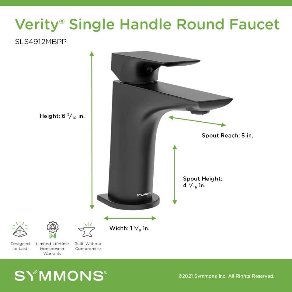 Verity Single Handle Bathroom Faucet with Push Pop Drain