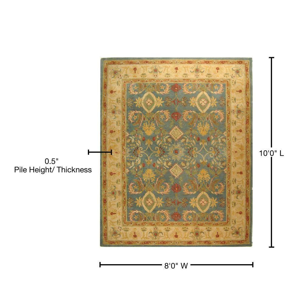 Anatolia AN544 Hand Tufted Indoor Area Rug - Light Blue/Ivory - 8'x10' - Safavieh