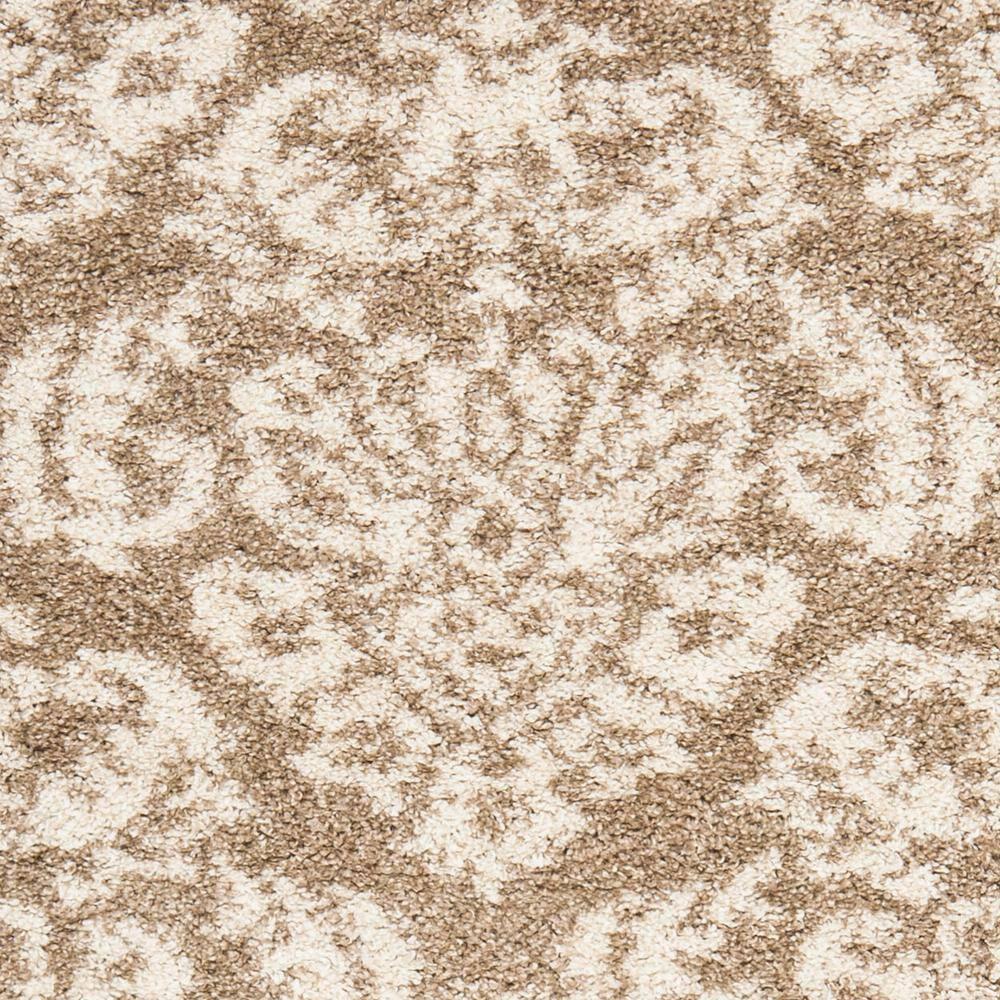Florida Shag SG460 Power Loomed Indoor Runner Rug - Beige/Cream - 2'3"x11' - Safavieh