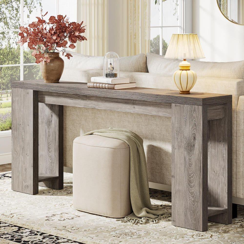 Millwood Pines 70.9" Console Table For Entryway, Farmhouse Wood Sofa Couch Tale