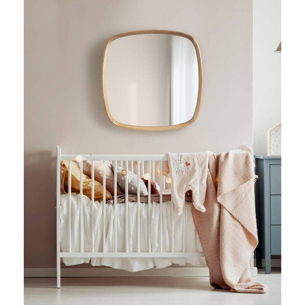 Kate and Laurel Prema Framed Wall Mirror, 26x26, Natural