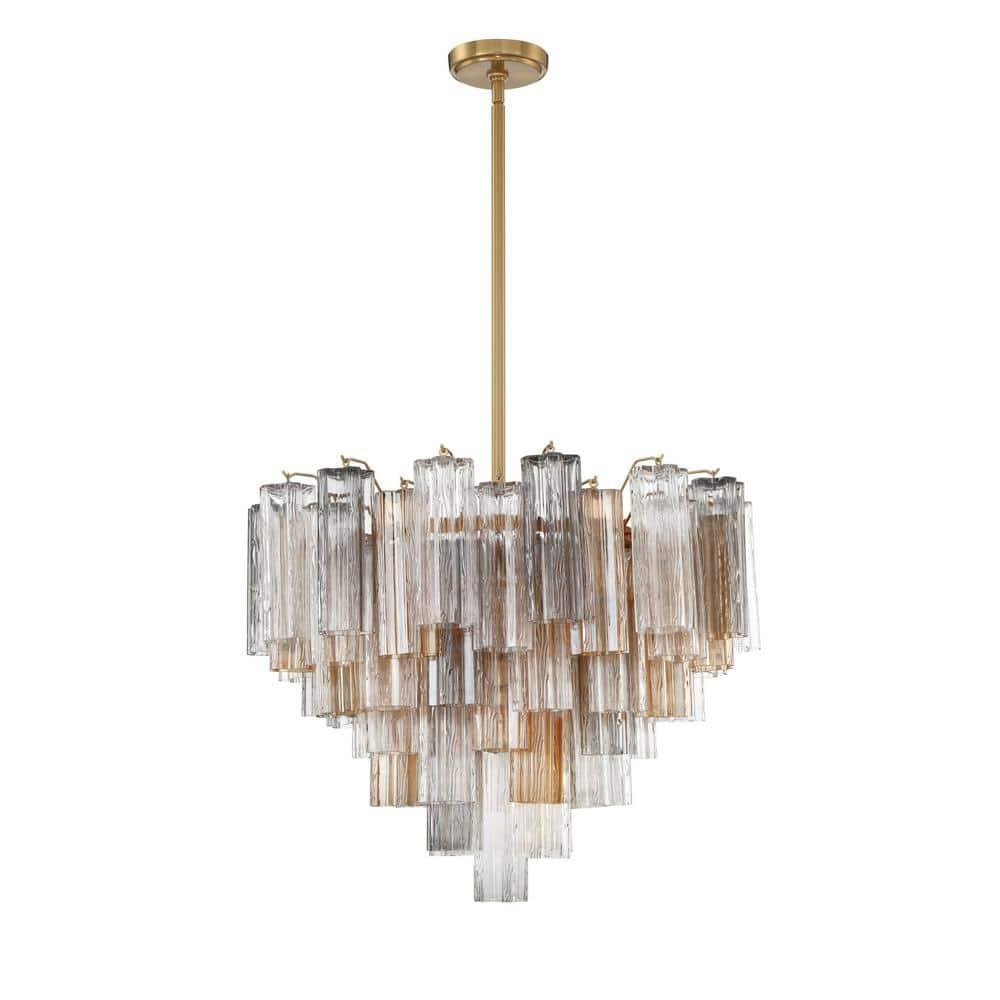 Crystorama Lighting Addis 12 - Light Chandelier in  Aged Brass