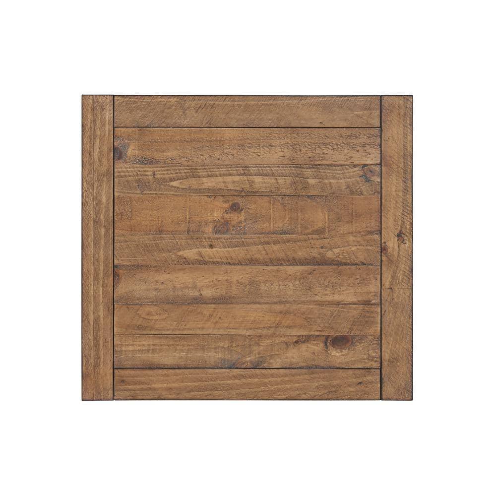 End Table with Slatted Shelf and X Legs, Brown and Black- Saltoro Sherpi