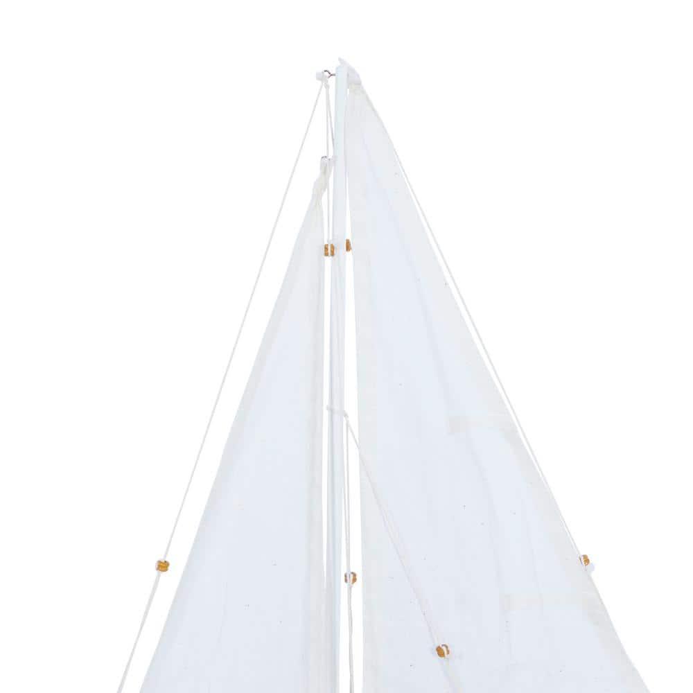 DecMode Coastal Dark Brown Wood Sail Boat Sculpture, 17"W x 26"H