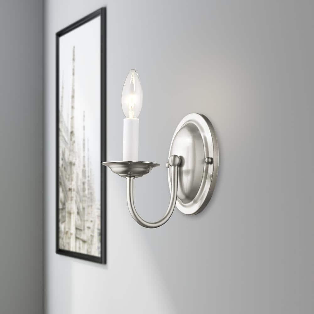Livex Lighting Home Basics 1 - Light Wall Light in  Brushed Nickel