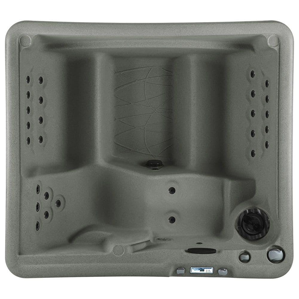Lifesmart Spas 5 Person Plug and Play Hot Tub, 110 Volt 28 Jet Outdoor Spa with LED, Waterfall, Durable Thermal Cover, and Ozonator, LS350DX, Taupe