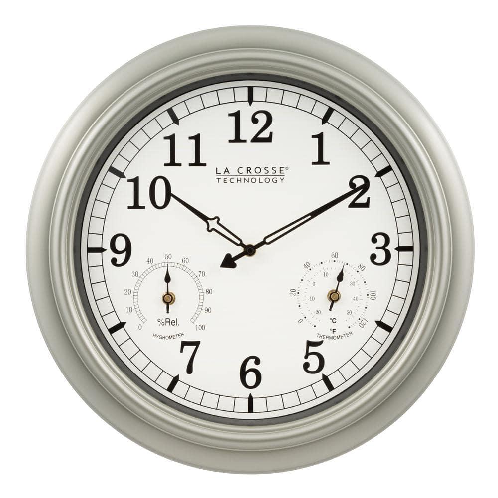 JIAHAO WT-3181PL-Q Quartz Indoor/Outdoor Wall Clock, 18"