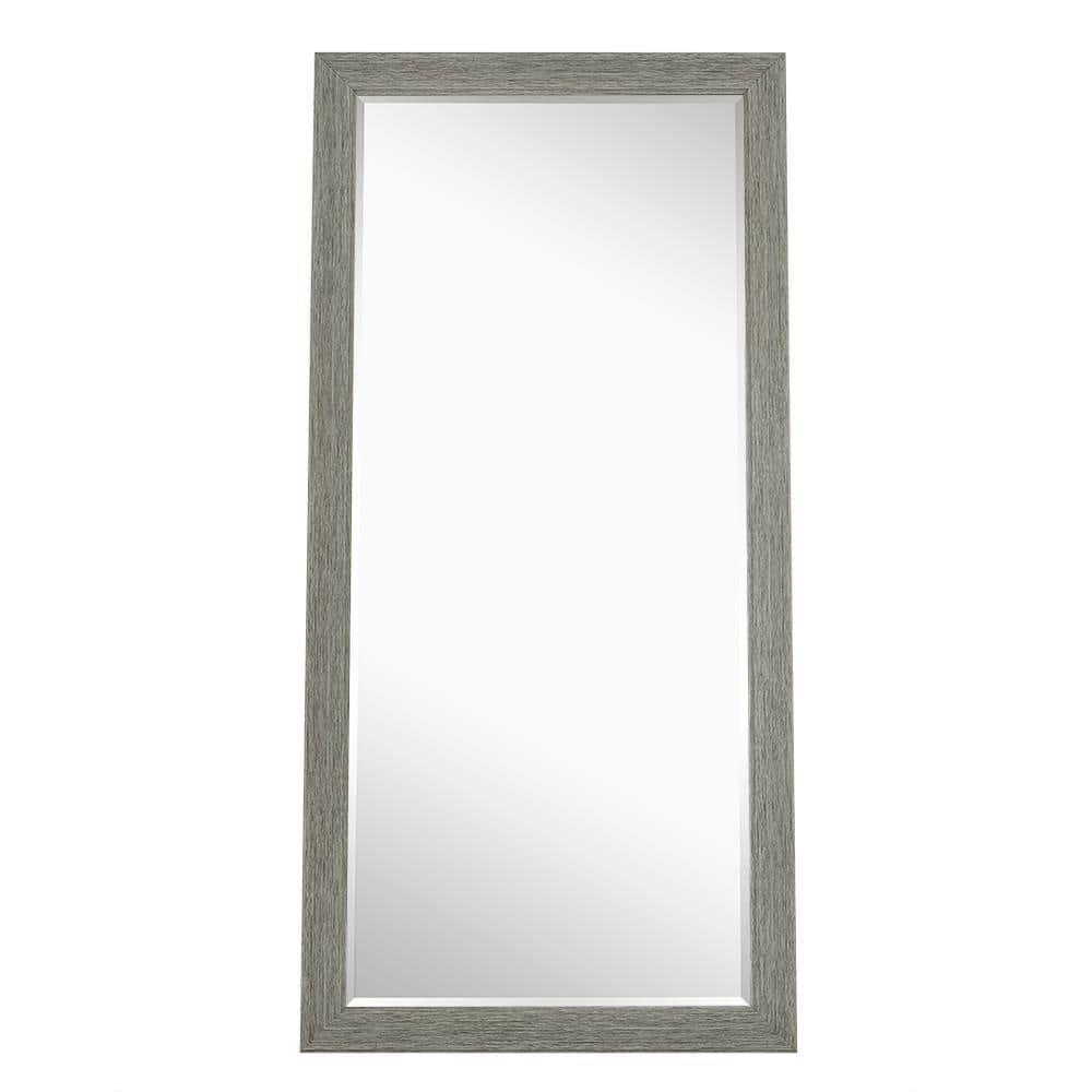 Rustic Green-Gray Full Length Wood Floor Mirror