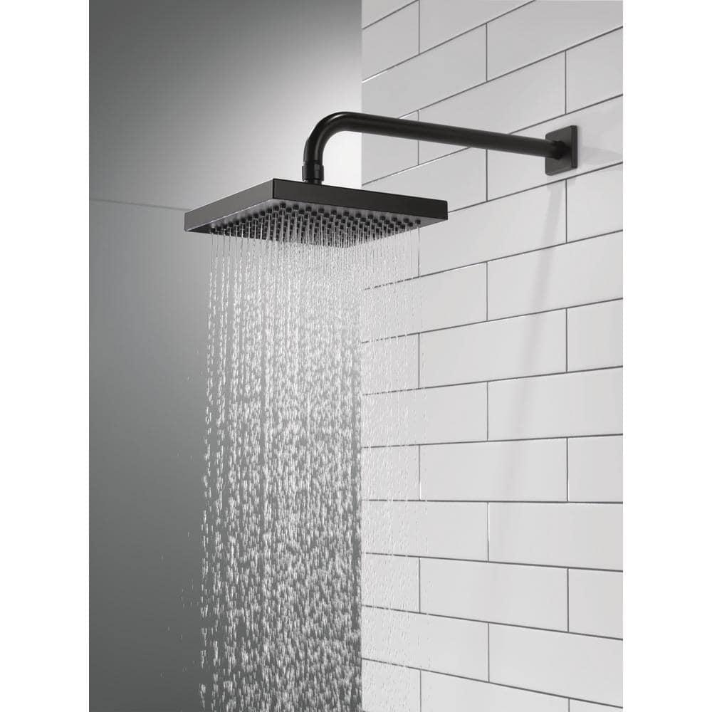 Universal Showering Components Square Single-Spray Rain Shower Head, Rainfall Shower Head 1.8 GPM