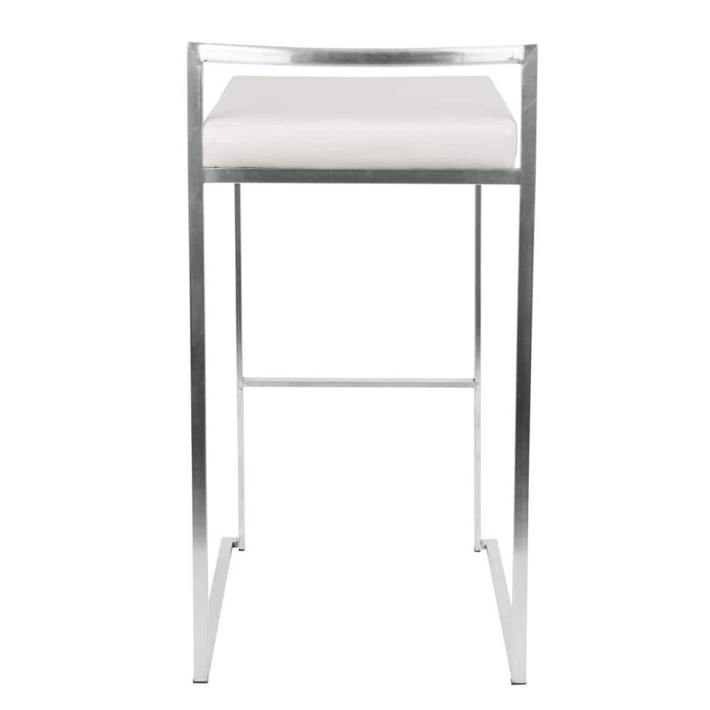 Fuji White Stackable Bar Stool (Set of 2)
