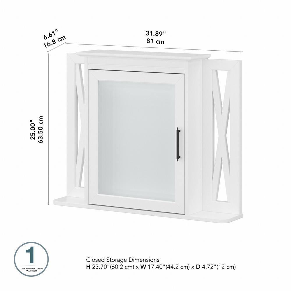 32''W Surface Framed Medicine Cabinet with Mirror