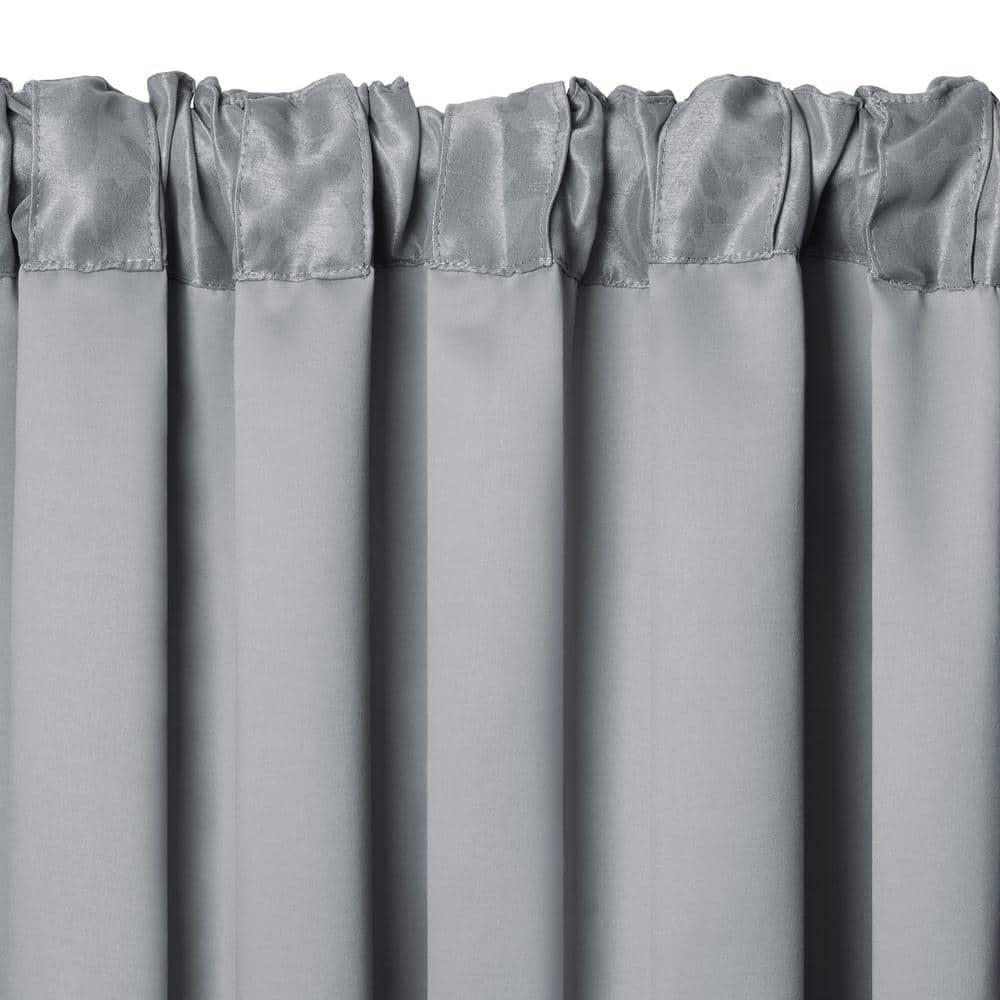 Antonia Blackout Window Curtain Panel - 52" x 84" - Silver - Elrene Home Fashions