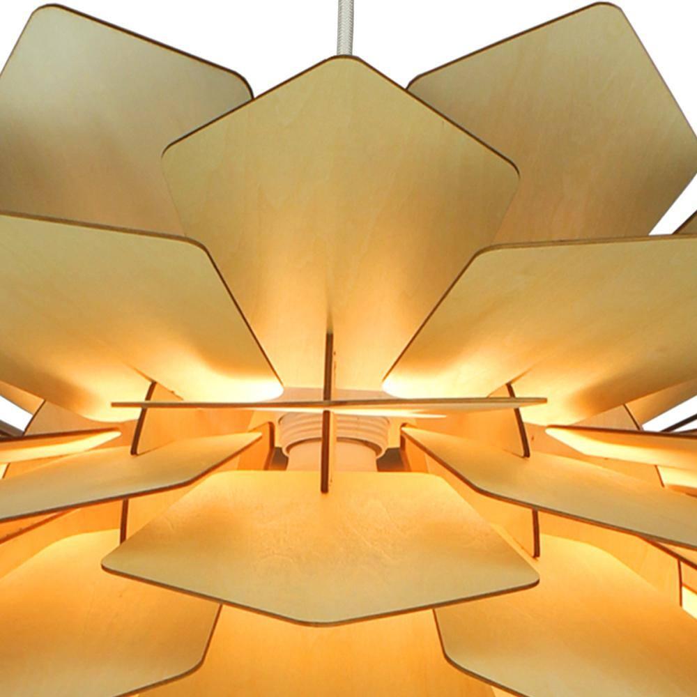 Bethel International JU01C20 Exquisite Ceiling Fixture - Color:White-Color:Natural Wood