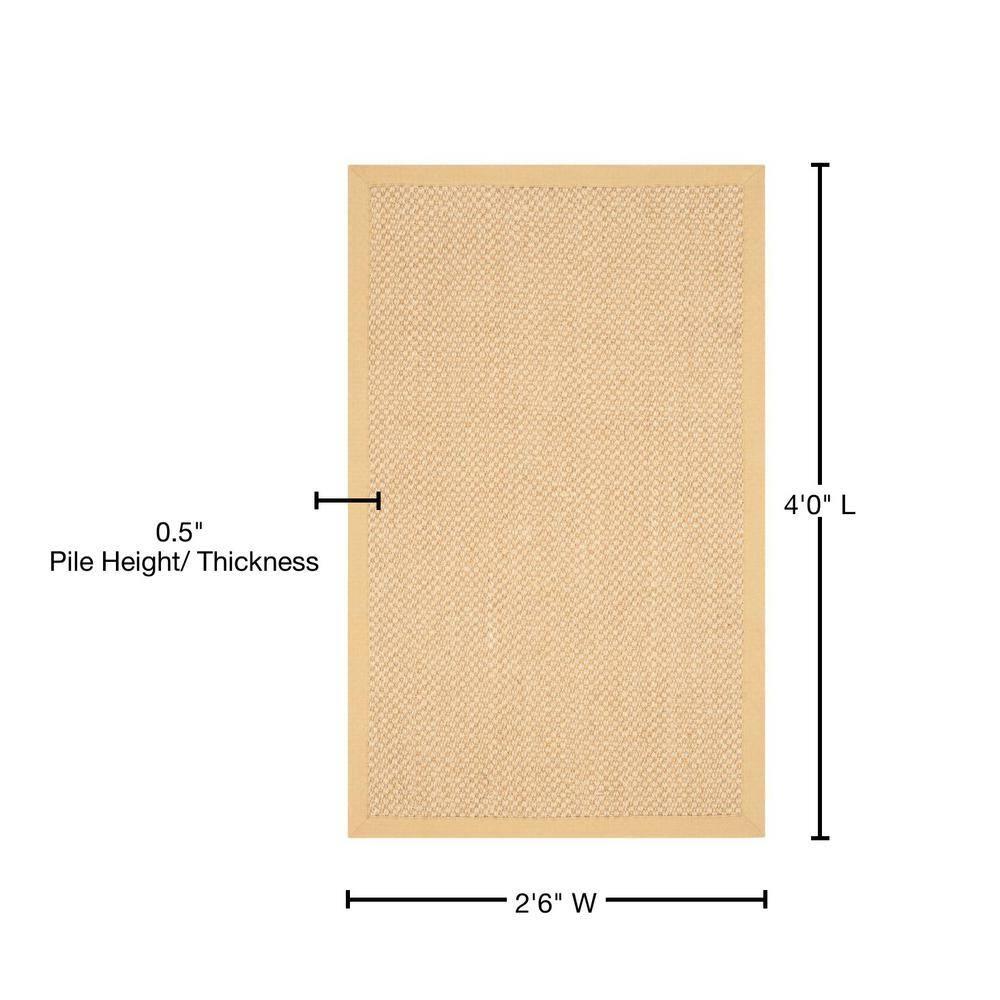 Natural Fiber NF443 Power Loomed Accent Rug - Maize/Wheat - 2'6"x4' - Safavieh.