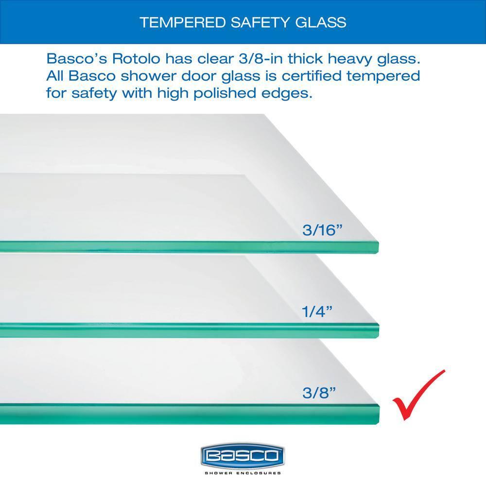 Basco Rotolo 44" W X 76" H Bypass Semi-Frameless Shower Door RTLA05A4876CLSV