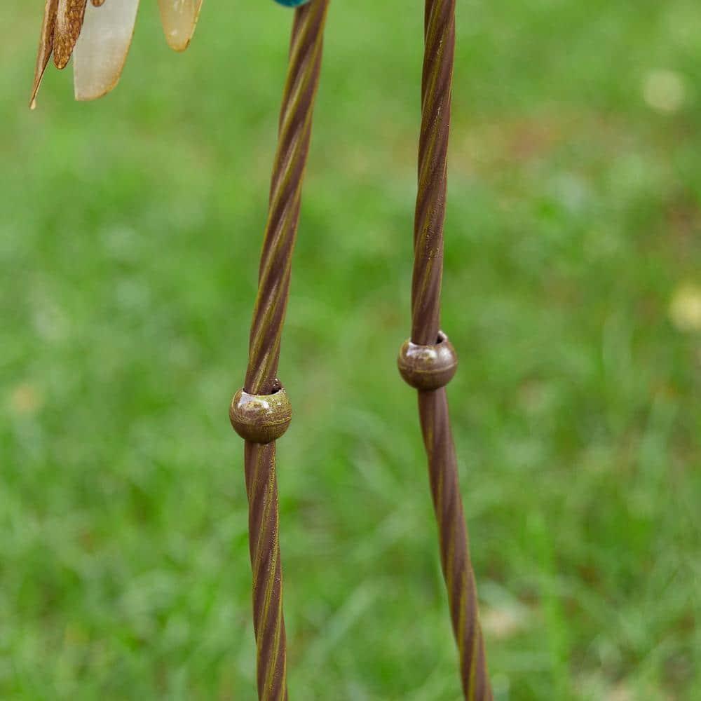 Glitzhome 38.5"H Metal Standing Crane Garden Statue with Stakes (KD) Metal Thickness: 0.35mm