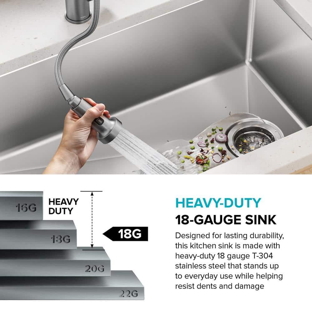 KRAUS Fairlane Undermount 18-Gauge Stainless Steel Kitchen Sink