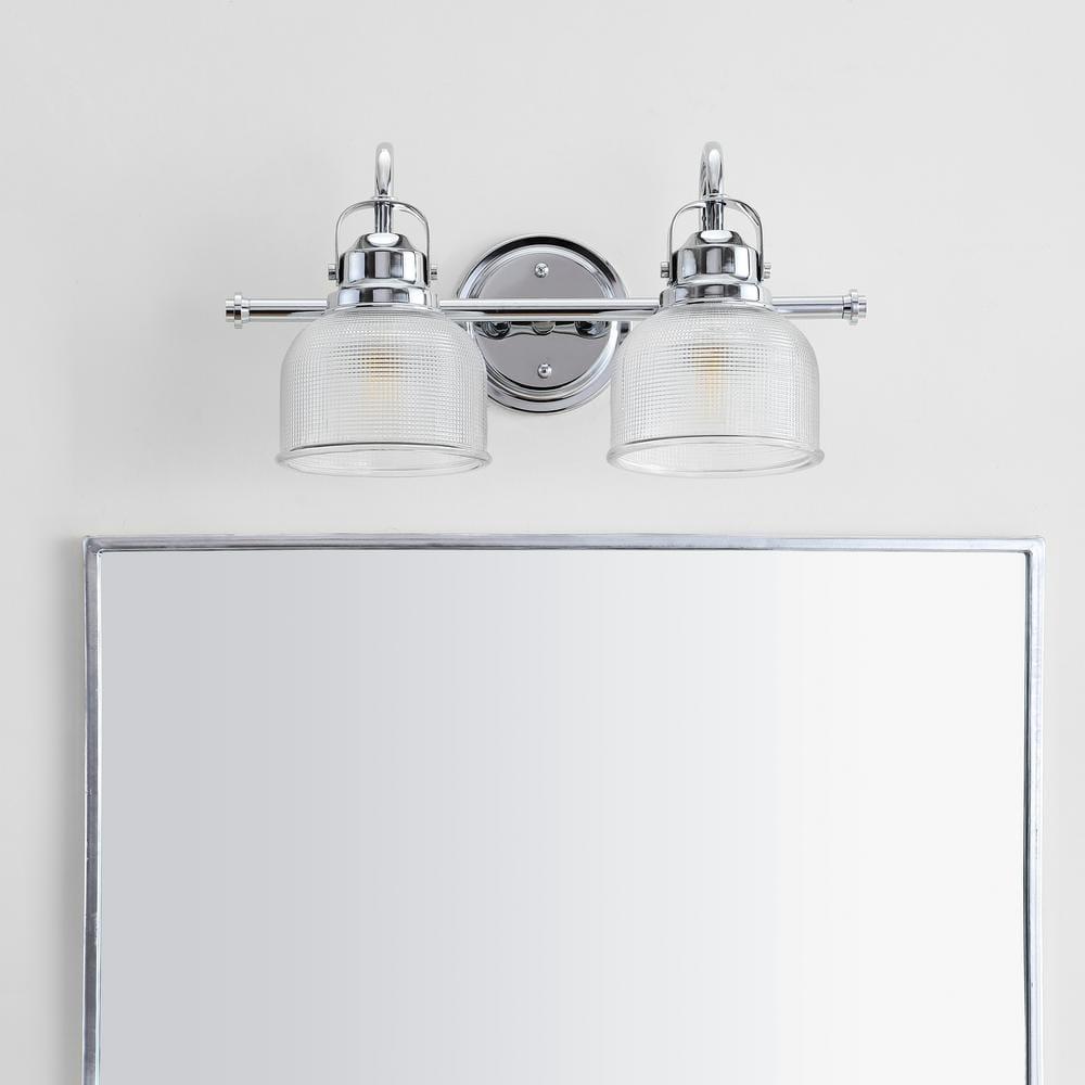 17.25" Metal/Glass Vanity Wall Light, ETL Listed, Bright Bathroom Fixture - JONATHAN Y