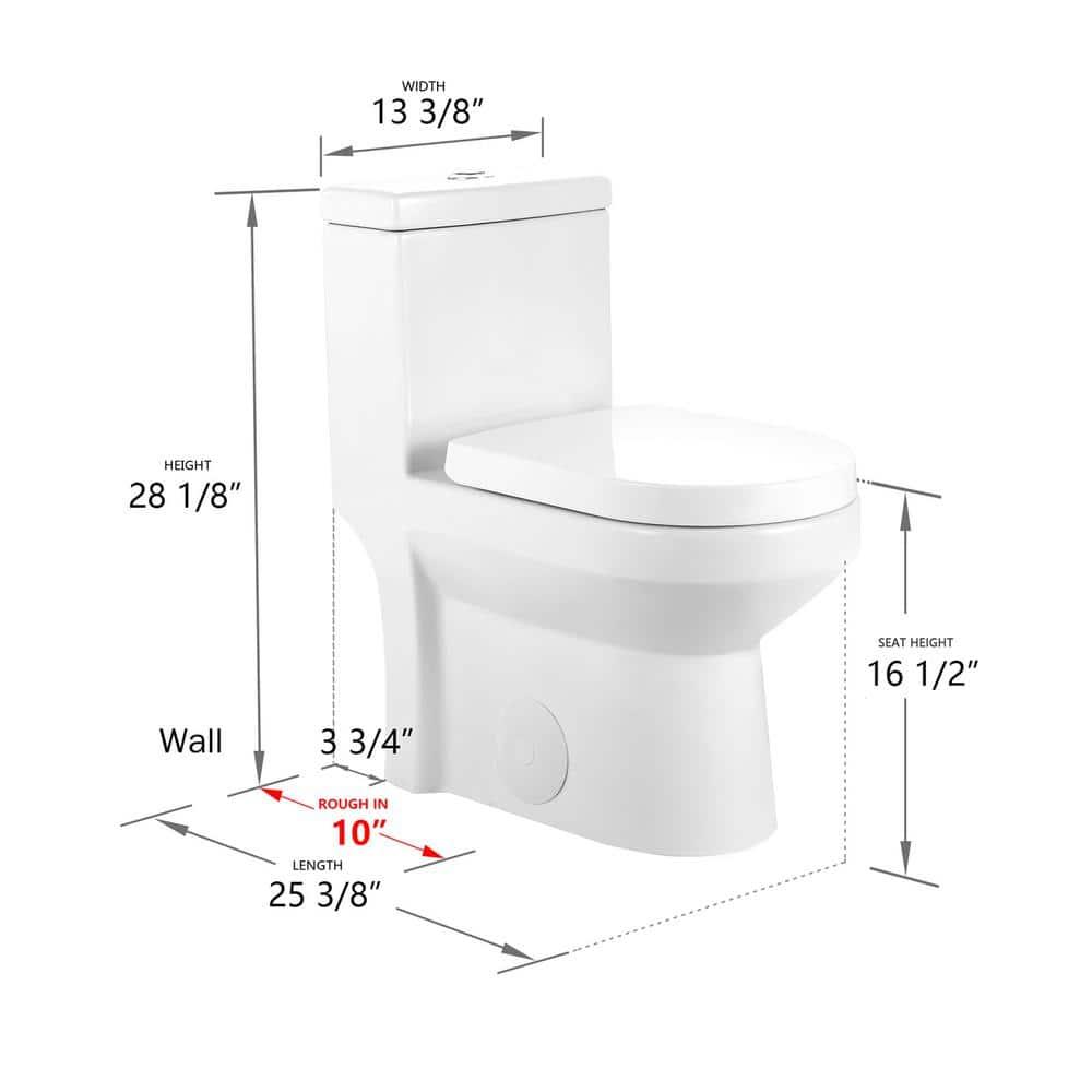 DeerValley Liberty Compact Toilets One-Piece Toilet With High-Efficiency Flush Round Toilet for Space-Saving Floor Mounted (Seat Included)