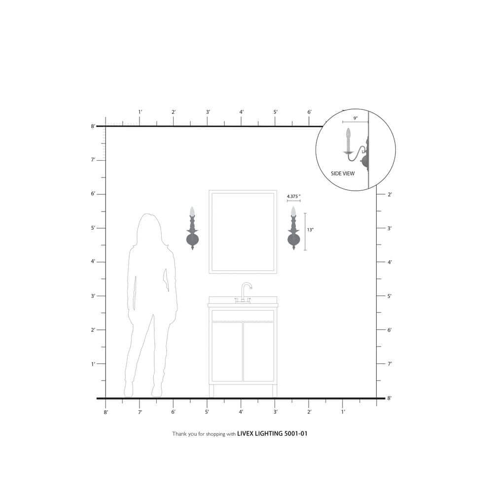 Livex Lighting Williamsburgh 1 - Light Wall Light in  Antique Brass