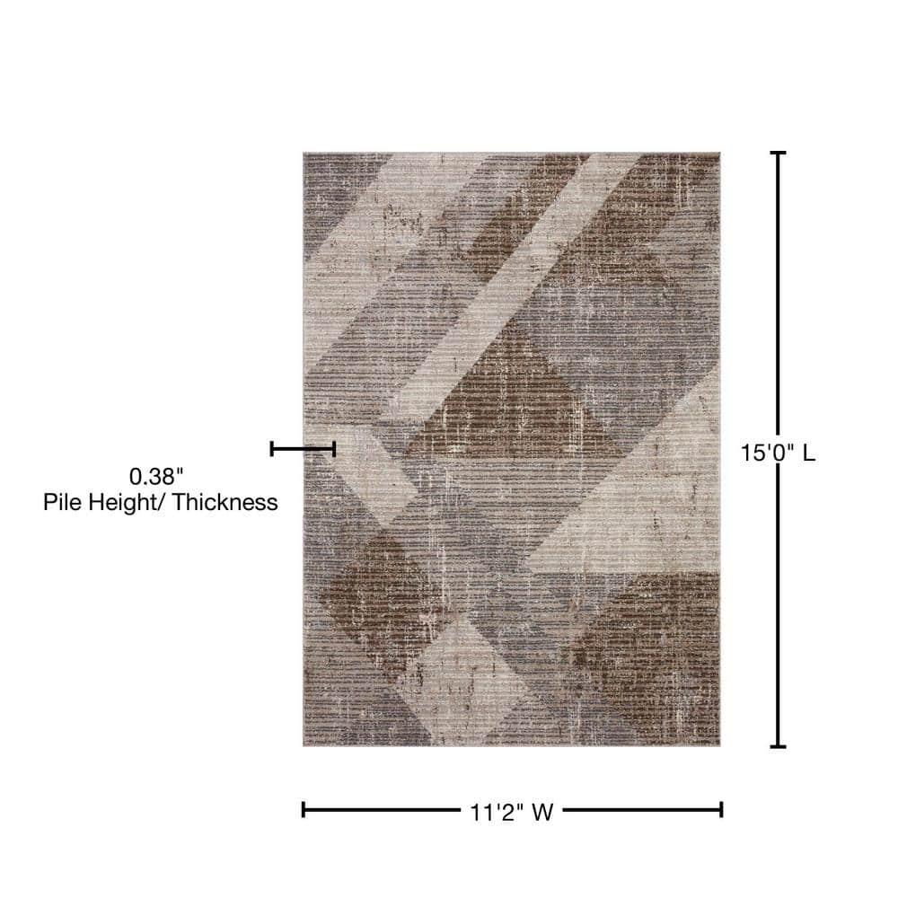 Loloi II Austen AUS-04 Geometric Stone / Bark Area Rug 11'-2" x 15'