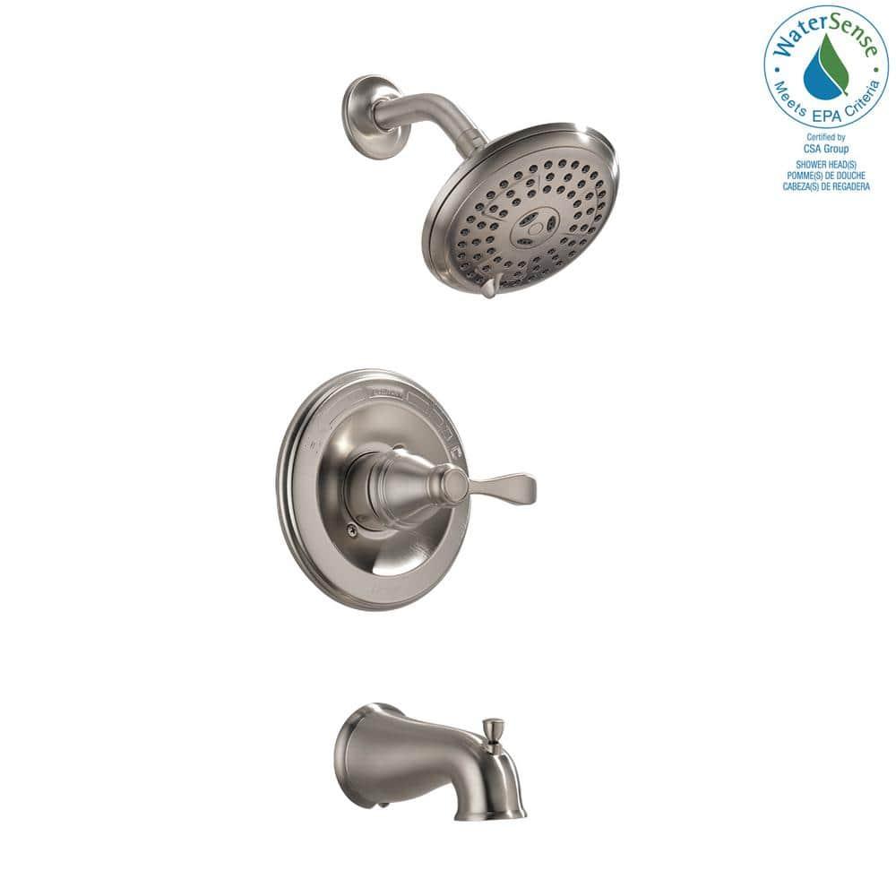 Delta Porter Monitor 1-Handle Brushed Nickel Tub and Shower Faucet