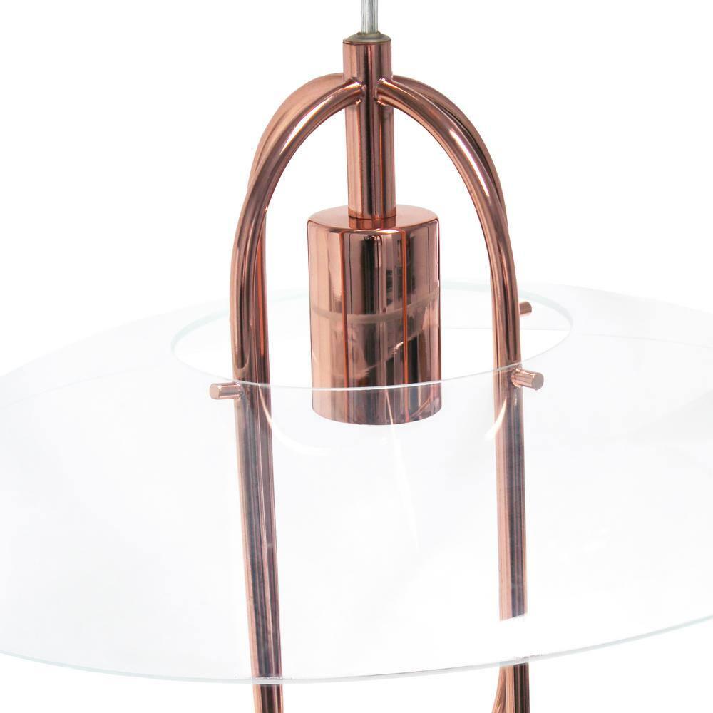 Lalia Home Iron 1 Light Elongated Pendant in Rose Gold