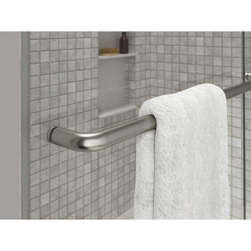 Elate Sliding Bath Door, 56-3/4-In H X 56-1/4 - 59-5/8-In W, With 1/4-In Thick Crystal Clear Glass