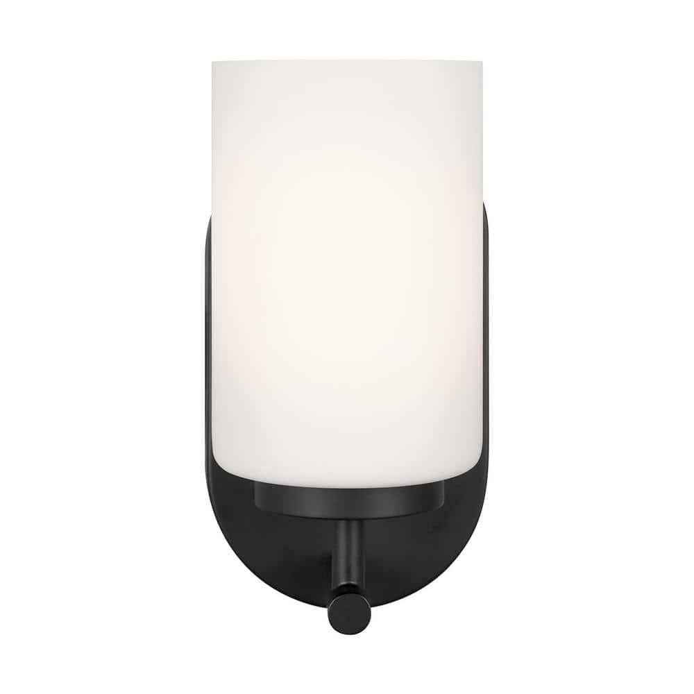 Generation Lighting 41160-112 Oslo One - Light Wall/Bath Sconce Vanity Style Fixture, Midnight Black