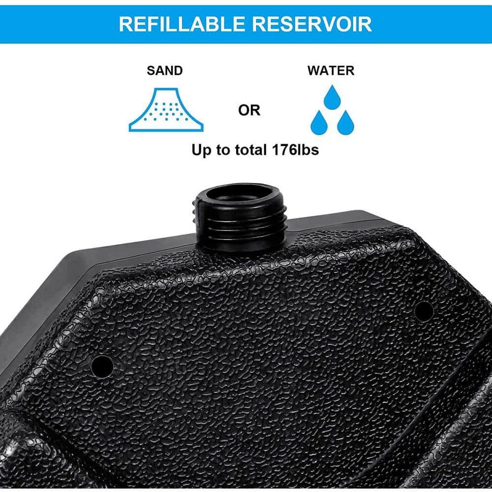 IVV 4PCS Patio Cantilever Offset Umbrella Base, Square Shaped Sand/Water Filled Weight Stand, Outdoor Umbrella Base Plate w/Heavy Duty Plastic, 39" x 39" Umbrella Base (Black)