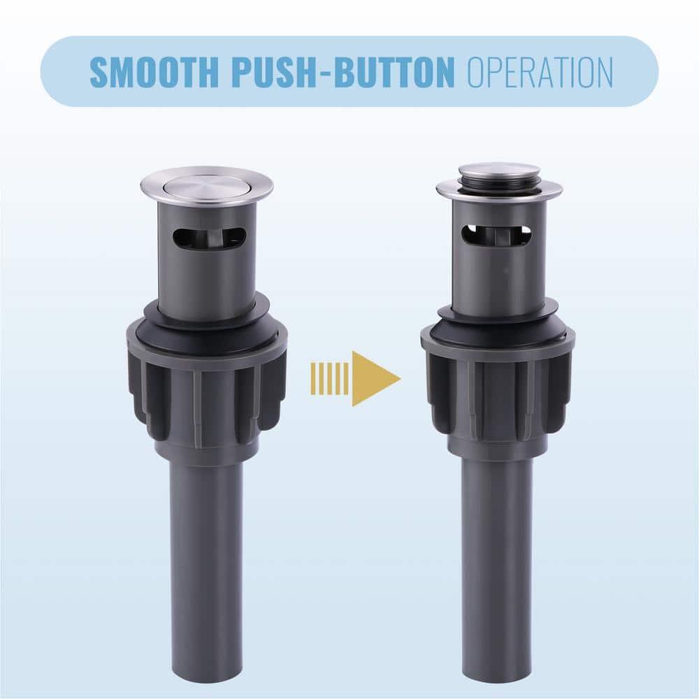 Pop Up Stopper Bathroom Sink Drain with Overflow Vessel Sink Drain for Bathroom Matte Black Pop Up Drain Stopper Anti Clog Strainer Assembly with Strainer Lavatory Vanity Vessel Pop Up Drain Stopper