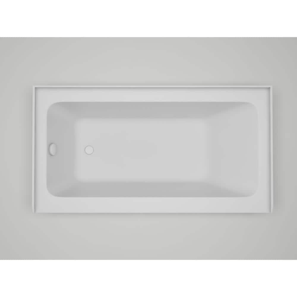 Alcove Soaking Skirt Bathtub with Overflow and Drain