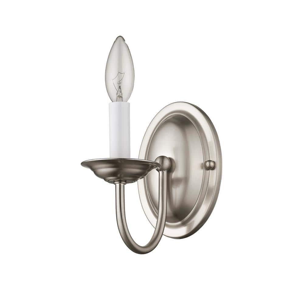Livex Lighting Home Basics 1 - Light Wall Light in  Brushed Nickel
